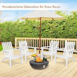 Costway Adirondack Stuhl Adirondack Chair Bis 160 kg Belastbar Weiß