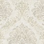 AS-Creation Vliestapete mit Barock Ornament in Weiß, Silber und Gold für elegante Wandgestaltung.