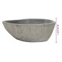 DELUKE Naturstein Waschbecken Oval Flussstein Aufsatzwaschbecken Waschschale Waschtisch Handwaschbecken Oval 37-46cm_8