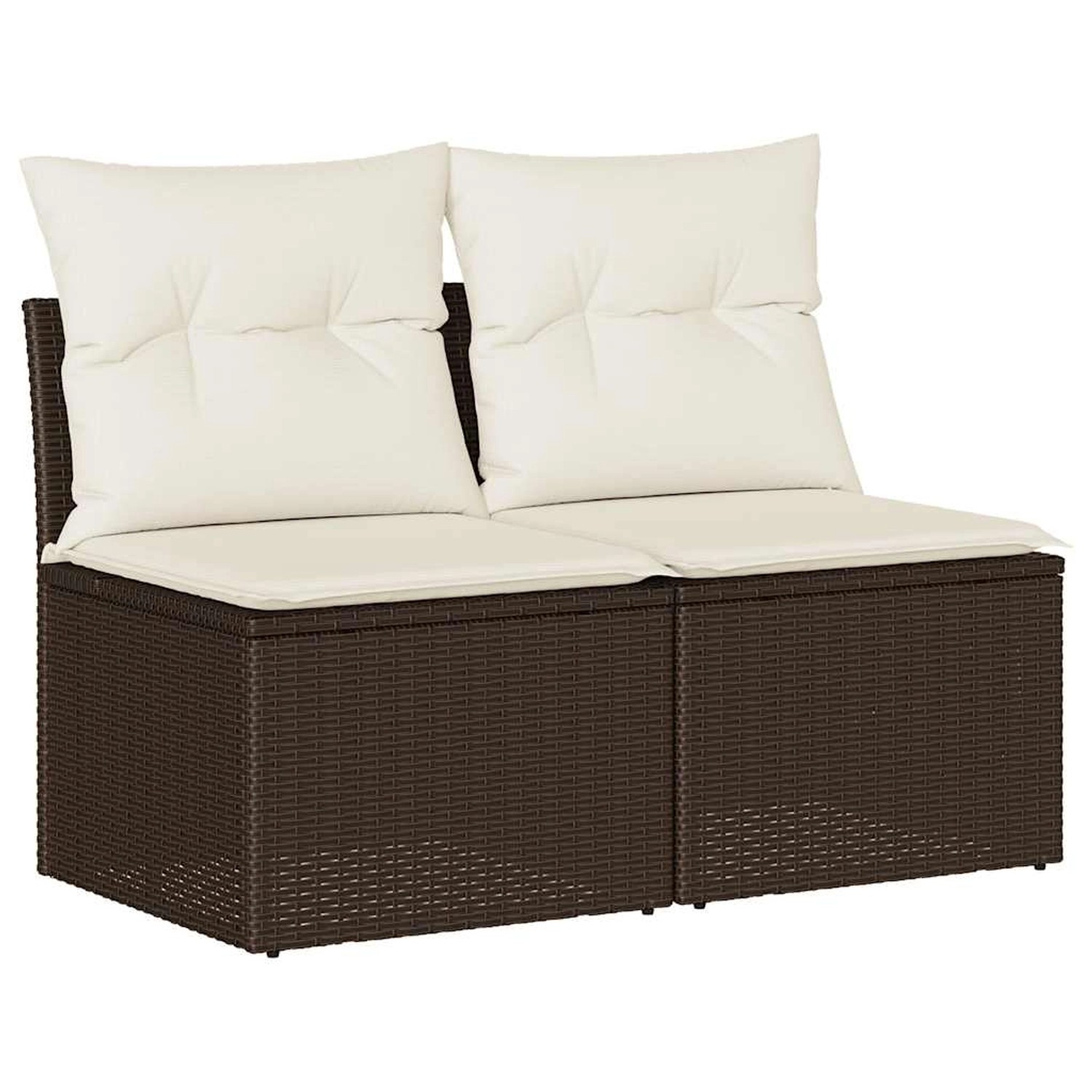 vidaXL 2-Tlg Garten-Sofagarnitur mit Kissen Braun Poly Rattan Akazie 332524 günstig online kaufen
