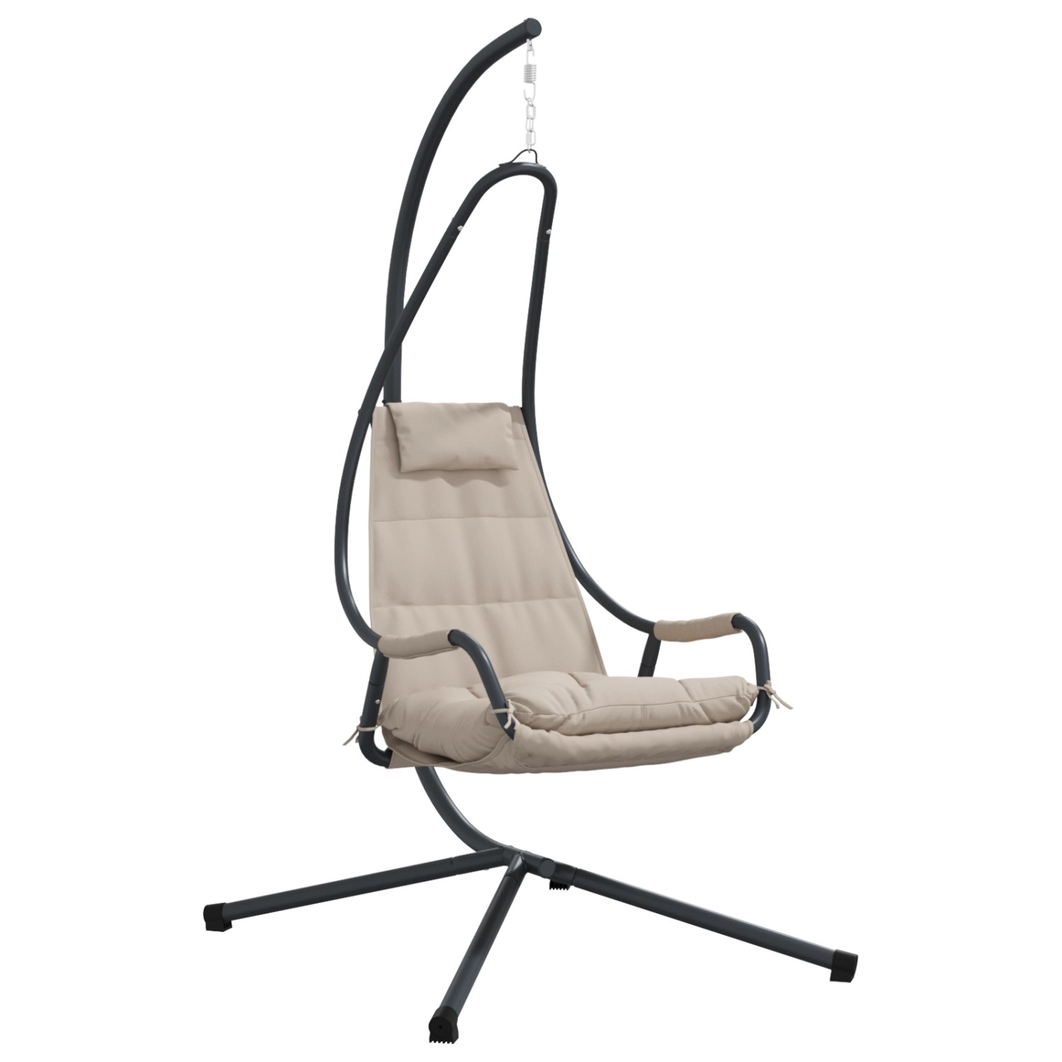 vidaXL Hängesessel mit Ständer und Kissen Taupe Stahl 42003853 günstig online kaufen