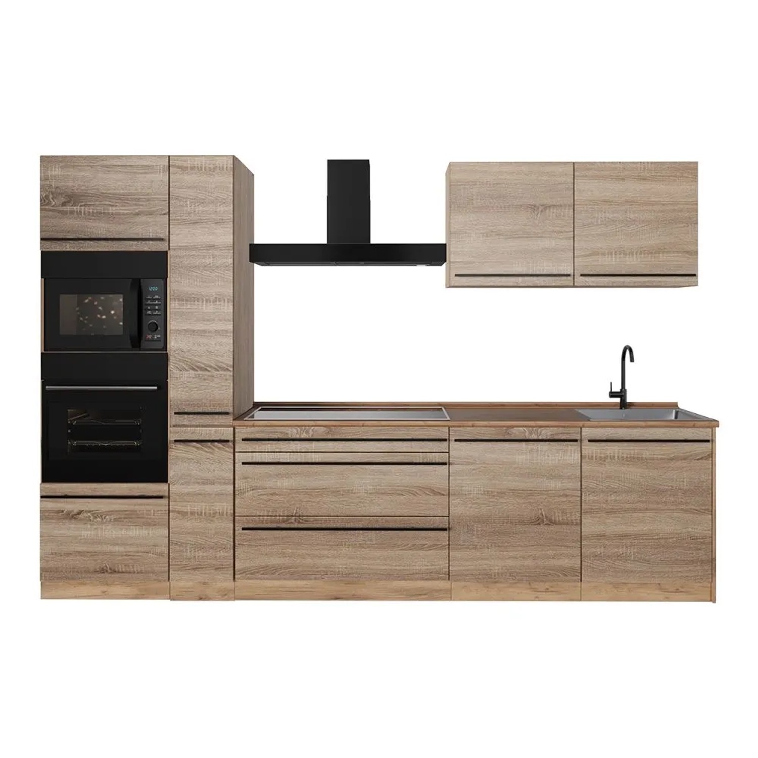 Vicco Küchenzeile R-Line Sonoma/Goldkraft Eiche 310 x 207 Arbeitsplatte Goldkraft Eiche Art Nr 67218