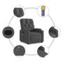 Dunkelgrauer vidaXL Massagesessel Modell 10 aus Samt mit Getränkehalter und Fernbedienung.