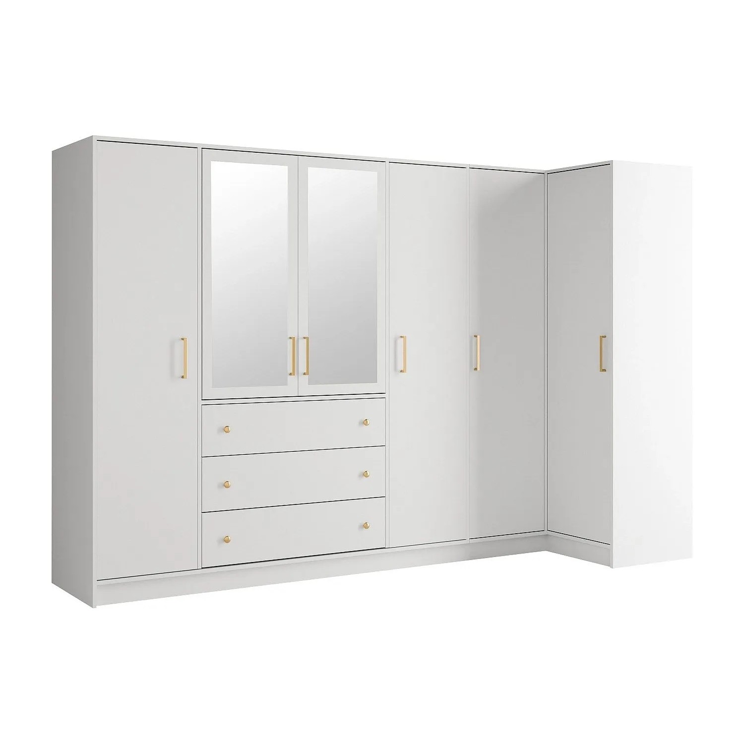 Vente-unique Kleiderschrank Lizandro Weiß 311 cm