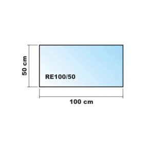 ECOfoxx Funkenschutzplatte Glasbodenplatte Rechteck 100x50cm