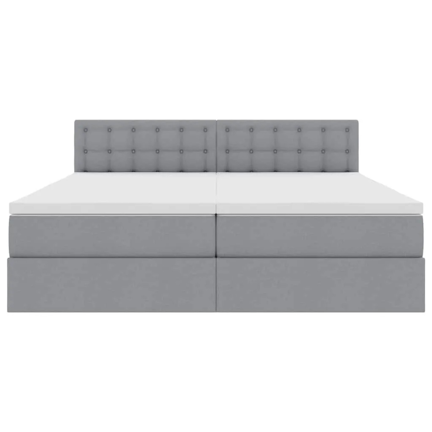 vidaXL Bett mit LED-Lichtleisten Hellgrau 200 x 200 cm Stoff 3371591_12