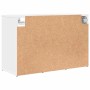 Weißer Schuhschrank aus Holzwerkstoff, Rückseite mit sichtbarer Holzfaserstruktur. Ideal für Flur und Stauraum.