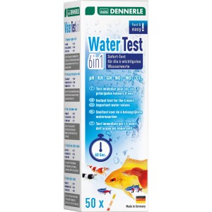 Dennerle 6in1 Wassertest für Aquarien: Teststreifen zur Bestimmung von 6 Wasserwerten.