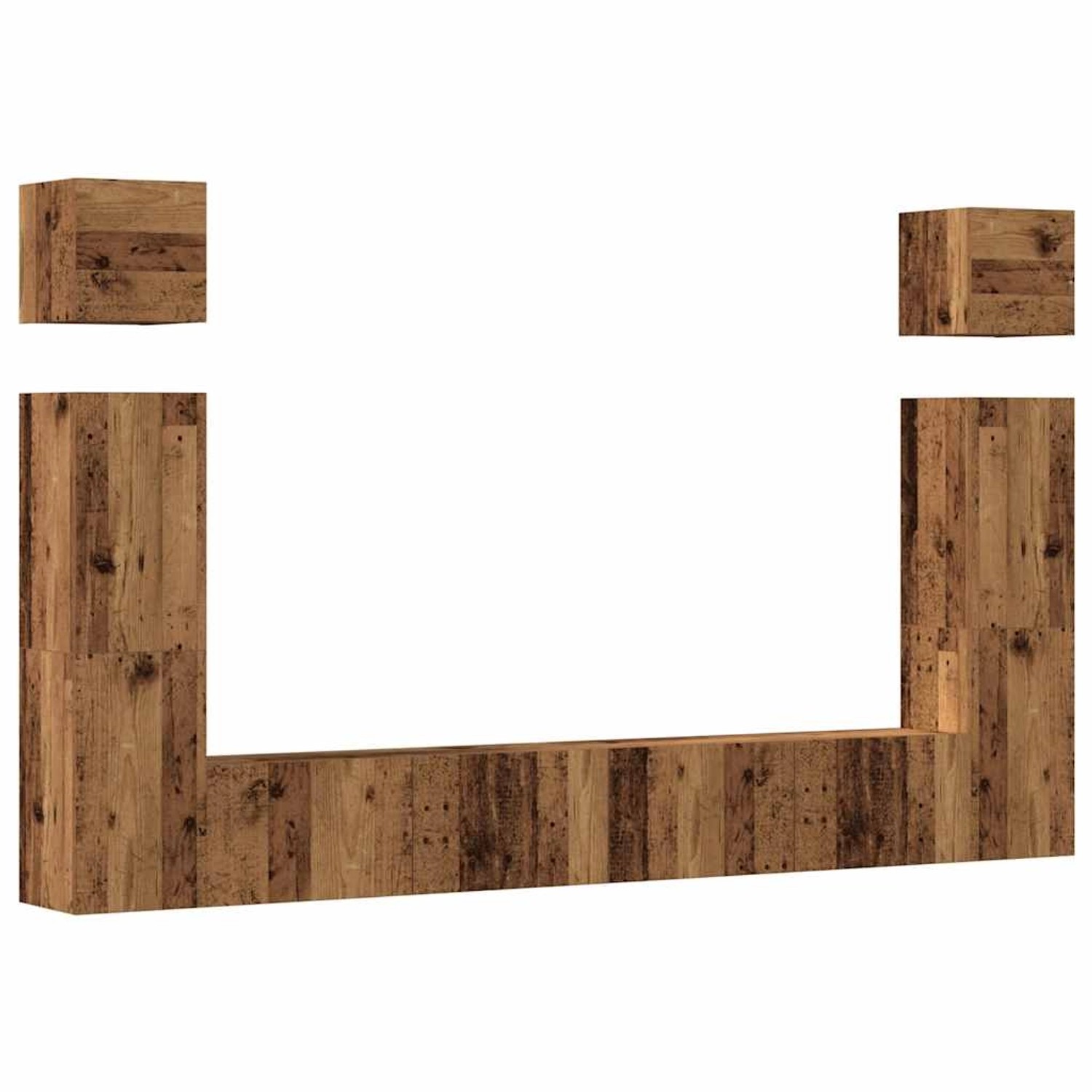 vidaXL 6-Tlg TV-Schrank-Set Wandmontage Altholz-Optik Holzwerkstoff 3329141 günstig online kaufen