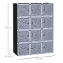 HOMCOM DIY Kleiderschrank, Kunststoff/Metall, schwarz/weiß, 111x47x145cm. Flexibel anpassbarer Schrank.