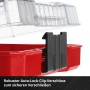 Detailaufnahme des roten Einhell Fliesenbohrer-Set XS-Case mit Auto-Lock-Verschluss.