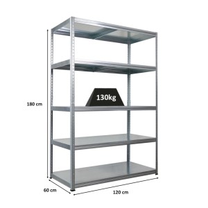 PROREGAL Schwerlastregal Steel Eagle HxBxT 180x120x60cm Fachlast 130kg Verzinkt
