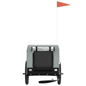 vidaXL Fahrradanhänger Hunde Grau und Schwarz Oxford-Gewebe und Eisen 94007