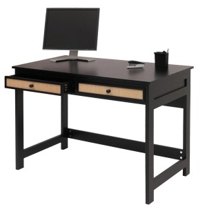 Proregal Schreibtisch HxBxT 78x110x60 cm Schublade Holz Schwarz Bürotisch Laptoptisch Arbeitstisch