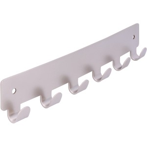 Siro Hakenleiste aus Metall, Nickel matt, 240 mm lang mit 6 Haken.