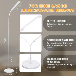 NETTLIFE LED Stehlampe aus Metall L137cm Weiß