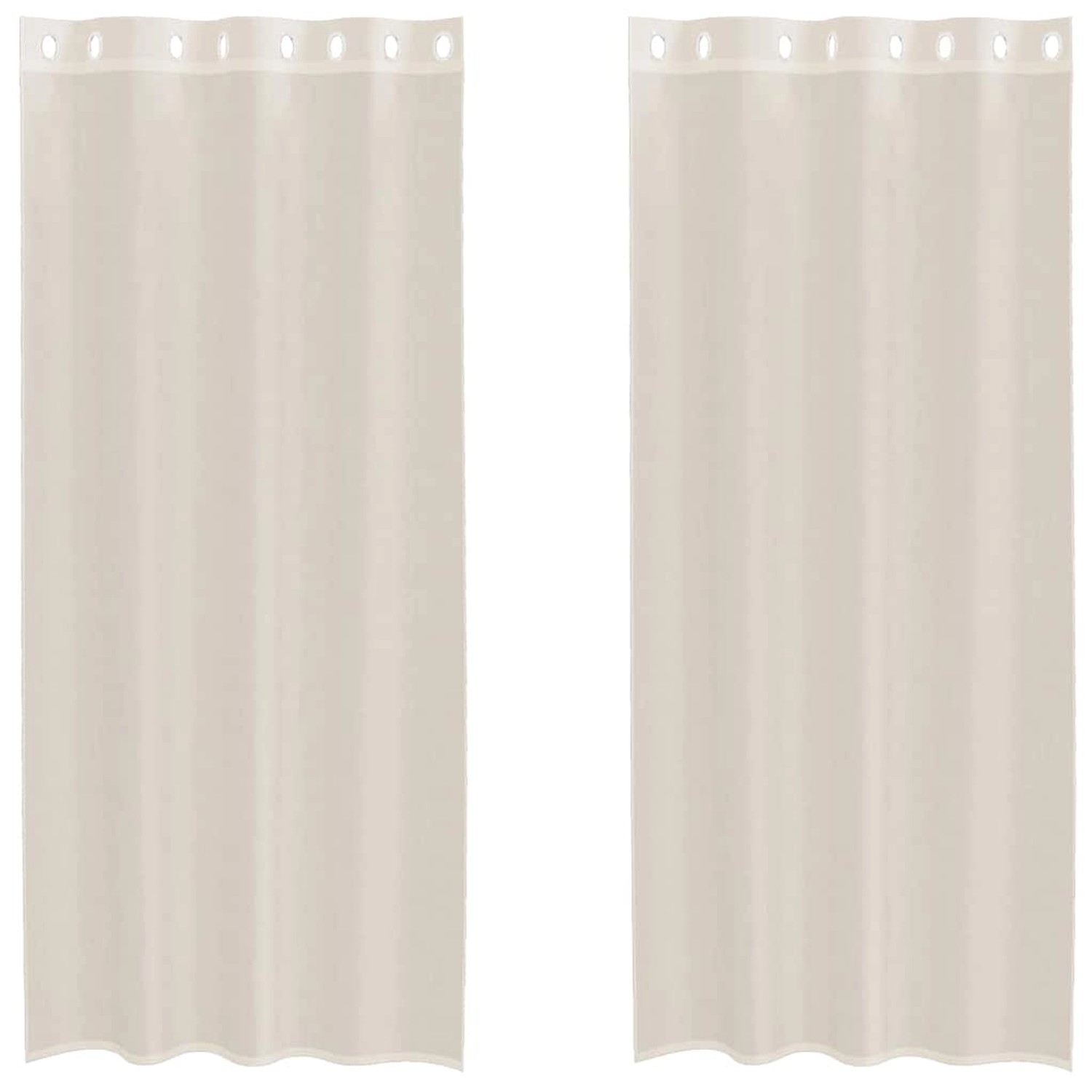 vidaXL Voile Vorhänge mit Ösen 2 Stk Creme 140x225 cm 4102073 günstig online kaufen