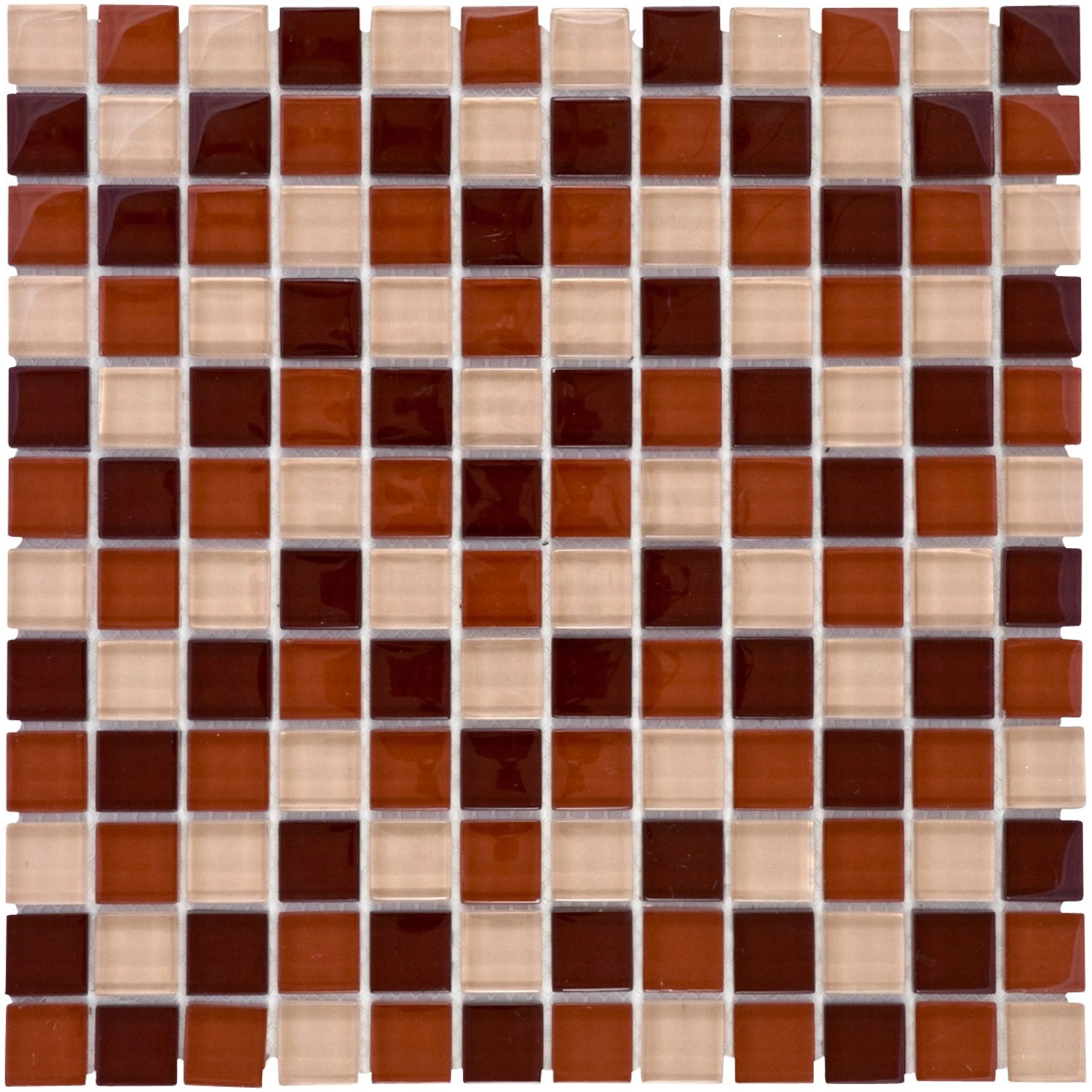 Mosaikmatte Glas Braun Beige Mix 30 cm x 30 cm günstig online kaufen