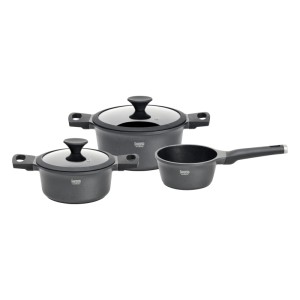 Gourmesto Kochtopfset Black Line Schwarz, 3-teilig