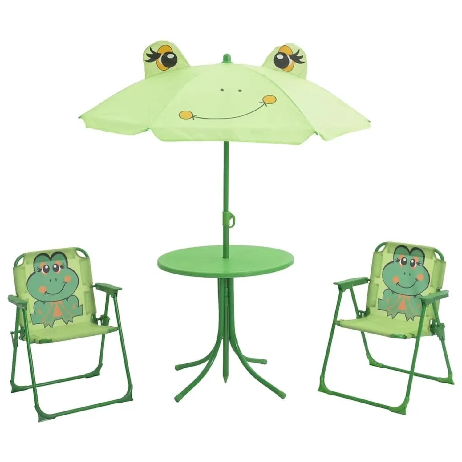Furnicato 3-tlg Garten-bistro-set Für Kinder Mit Sonnenschirm Grün