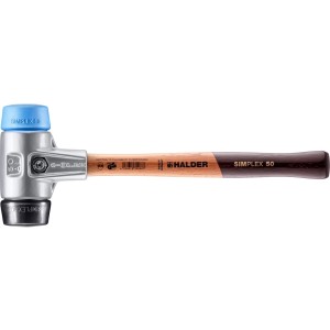 Halder Simplex Schonhammer Ø 50 mm TPE-soft Blau   Gummi Schwarz mit Aluminiumgehäuse