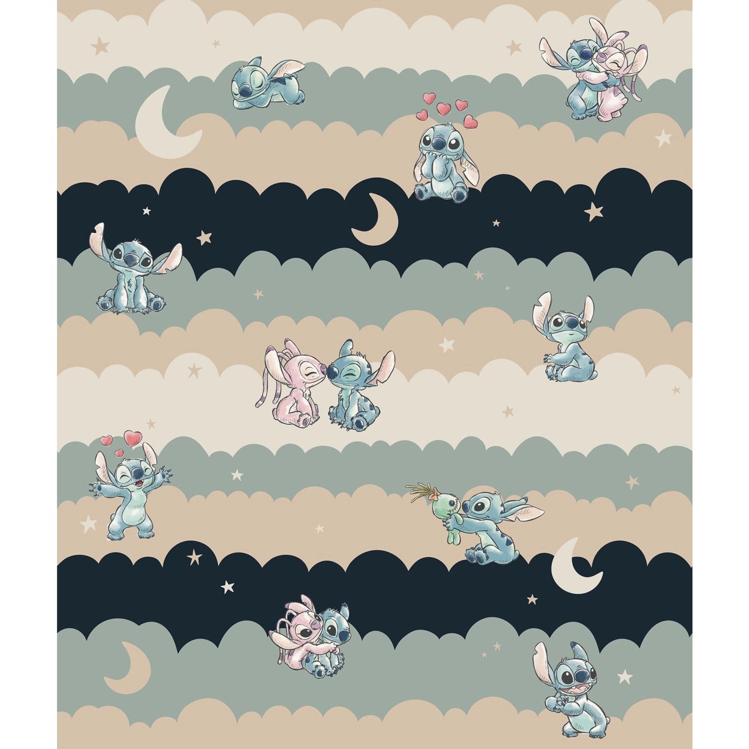 Komar Vinyl-Fototapete Disney Lilo und Stitch Cozy Clouds 212 cm x 250 cm B günstig online kaufen