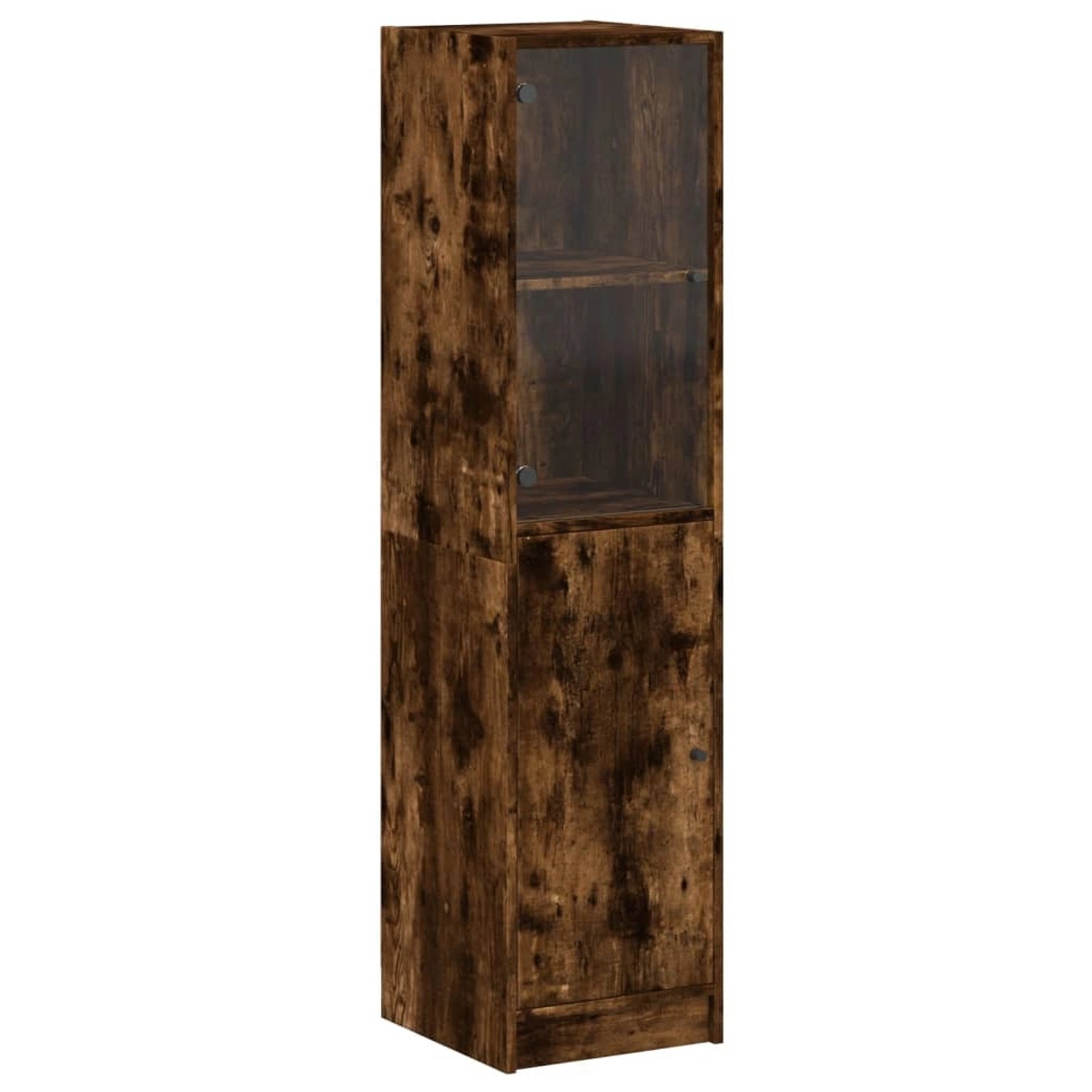 vidaXL Highboard mit Glastür Räuchereiche 35x37x142 cm 836445 günstig online kaufen