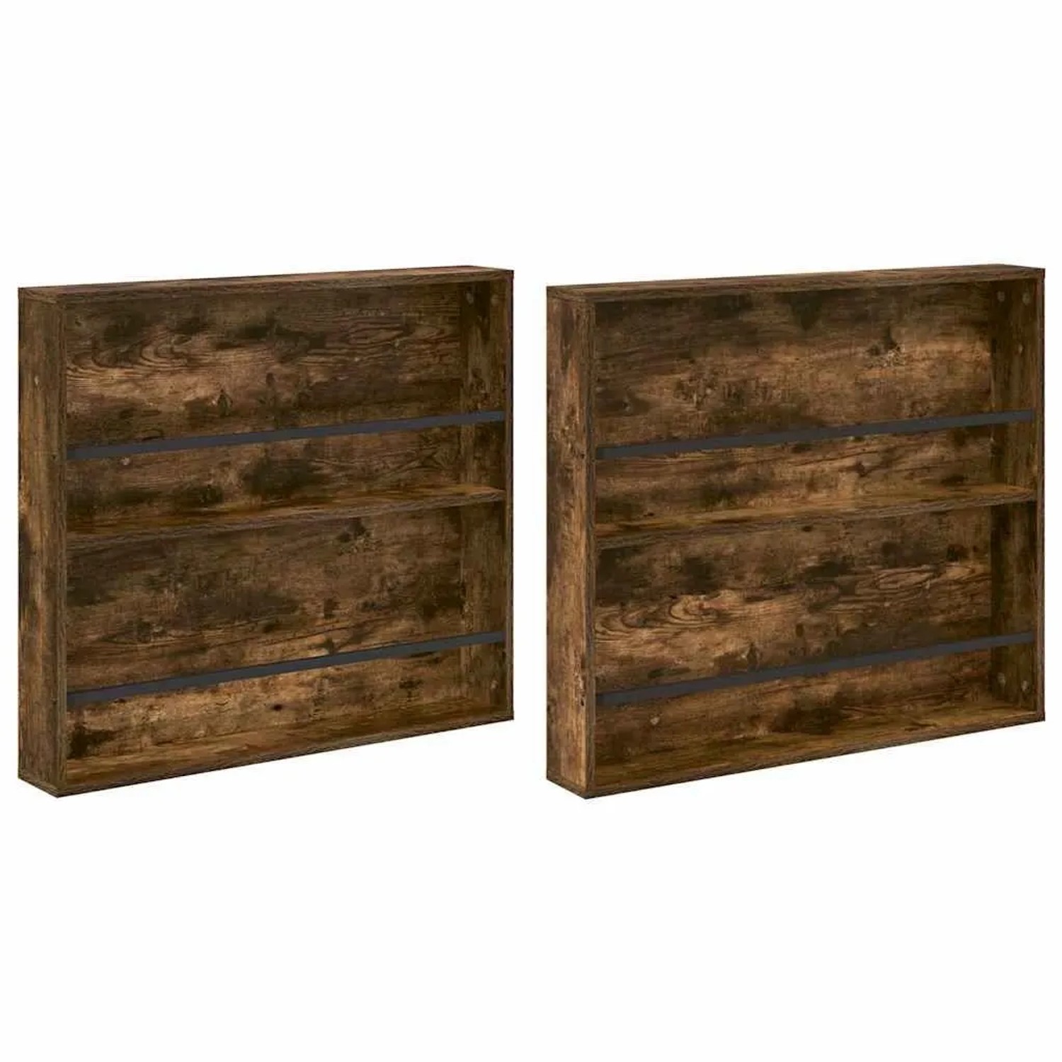 vidaXL Magazinregal mit Regal 2 Stk Geräucherte Eiche 80 x 12 x 70 cm 890845