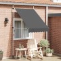 Anthrazitfarbene, handbetriebene Einziehmarkise (150 cm) am Haus mit Gartenmöbeln.