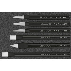 Matador Mechanikersatz, 6-teilig: Nageleisen und Meißel-Set für Werkstatt und Handwerk.
