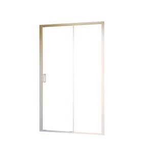 Schulte Schiebetür Trend 2.0, Alu-Natur, für Nische, 200x120 cm. Duschwand mit Schiebemechanismus.