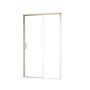 Schulte Schiebetür Trend 2.0, Alu-Natur, für Nische, 200x120 cm. Duschwand mit Schiebemechanismus.
