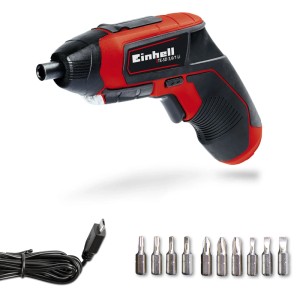 Einhell Akkuschrauber TE-SD 3,6/1 Li mit Akku, USB-Ladekabel und 10 Bits