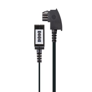 Schwaiger Verlängerungskabel (TAE) universal, schwarz, für Telefon und Zusatzgeräte.