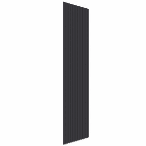 Schwarzes Denpanels Akustikpaneel RAW MDF, 240x60 cm, zur individuellen Gestaltung und Schallabsorption.