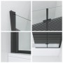 Aquabatos Badewannenaufsatz, 2-teilig, 120x140 cm, schwarz matt, mit NANO-Glas.