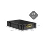 PROREGAL Eurobox Nextgen, 23 Liter, schwarz mit gelben Griffen. Aufbewahrungsbox, Transportbox.
