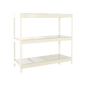 Weißes PROREGAL Schwerlastregal Big Metal Yeti mit 3 Böden, 200x120x75 cm, Fachlast 400 kg.