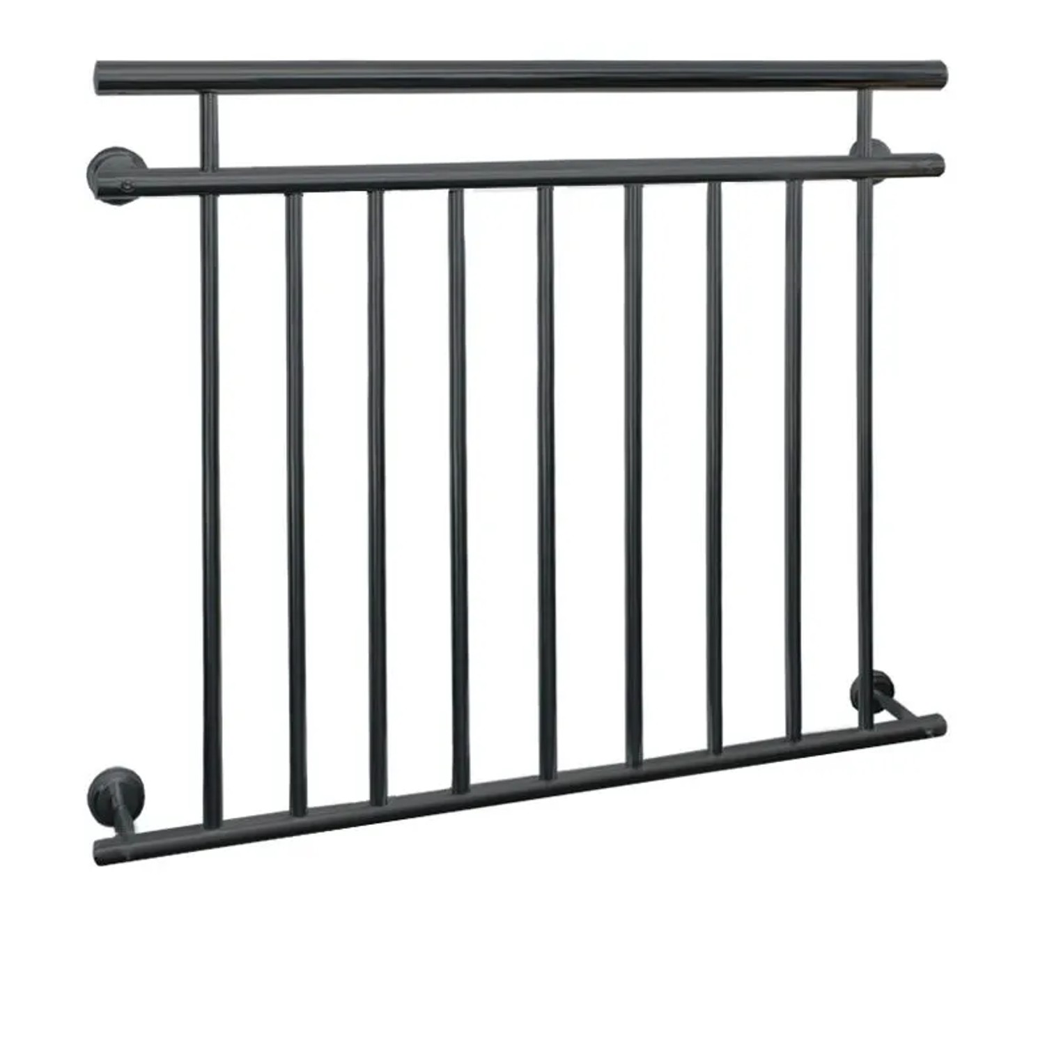 ECD Germany Französischer Balkon 90 x 128 cm Anthrazit aus Stahl