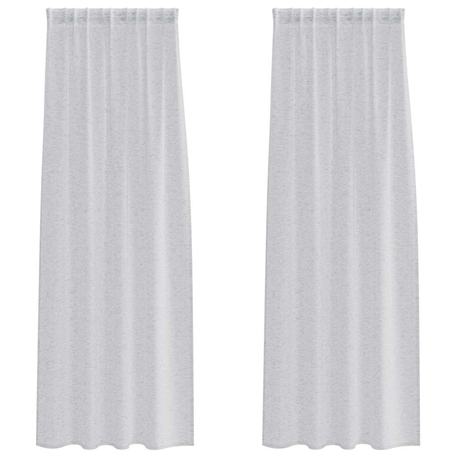 vidaXL Voile-Vorhänge 2 Stk Hellgrau 140x260cm Polyester 4108026 günstig online kaufen