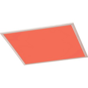 Smarte LED Deckenleuchte Griffin, Nickel matt, quadratisch, mit farbiger Beleuchtung.