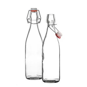 BigDean 12x Glasflasche 500ml Bügelverschluss Milchflasche Saftflasche Ölflasche Bügelverschlussflasche