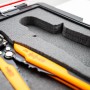 PROREGAL QBRICK Werkzeugkoffer mit Schaumstoffeinlage und Werkzeug, schwarz.