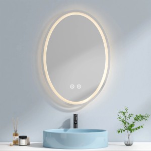 Emke Badspiegel mit LED-Beleuchtung und Anti-Beschlag Funktion, 60x80 cm.