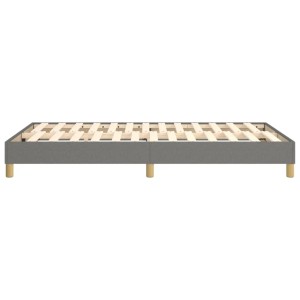 vidaXL Boxspringbett, dunkelgrau, 120x200 cm, Stoffbezug, Bettrahmen mit Holzlattenrost.
