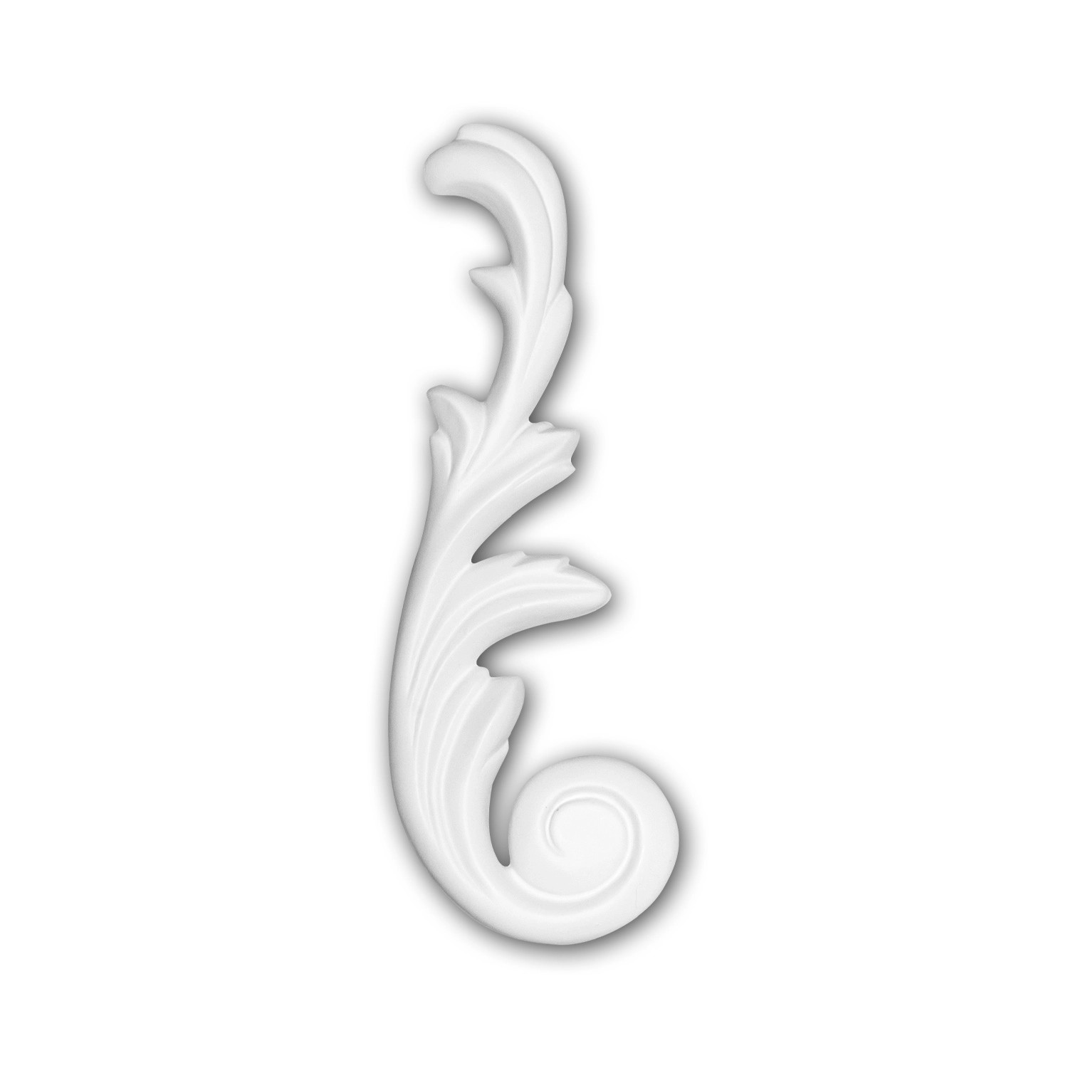 PROFHOME 160020 Zierelement dekoratives Element Stuckdekor aus Polyurethan 5,1 cm x 15,5 cm x 0,7 cm Weiß