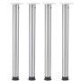 4er Set höhenverstellbare Tischbeine, rund, Edelstahl-Optik, 1100-1200 mm, für Tische, Theken und Arbeitsplatten.