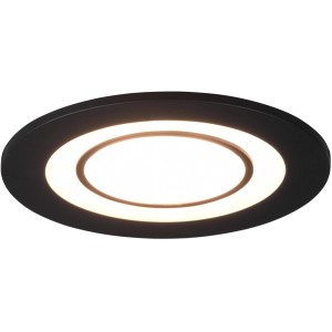 Schwarzer, runder Trio LED Einbauspot Core, 5W, 450 Lumen. Ideal für Deckenmontage.