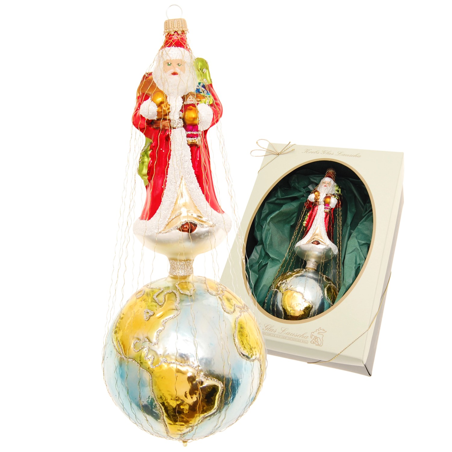 Krebs Glas Lauscha Baumschmuck Nostalgie Santa Umsponnen Mehrfarbig 22cm