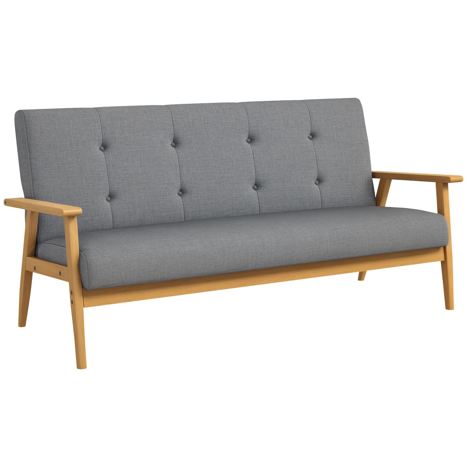 HOMCOM 3-Sitzer Sofa Couch für Wohnzimmer Schlafzimmer Dunkelgrau günstig online kaufen